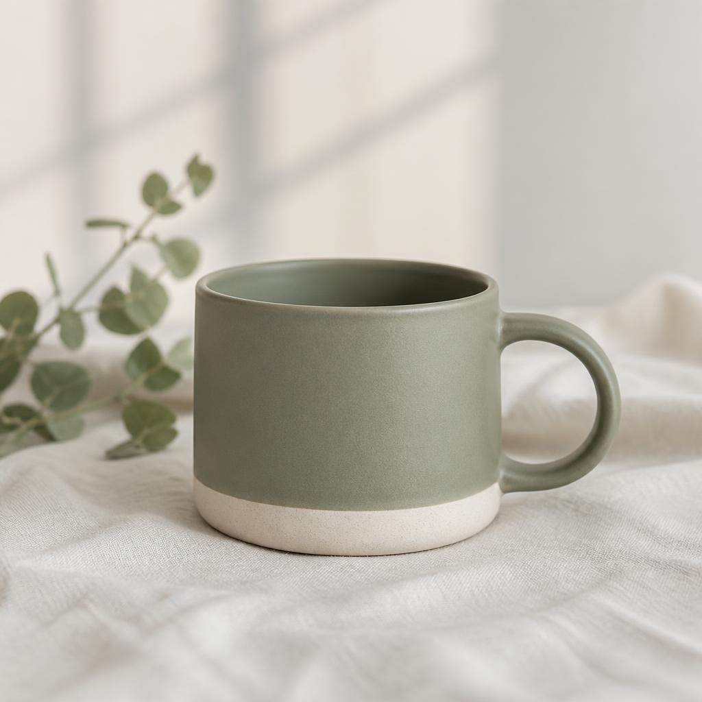 Product photograph of a ceramic cup generated with XM Digital Services LLC